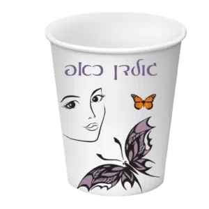 השלב הראשון על עיצוב והדפסה על כוס נייר לקפה